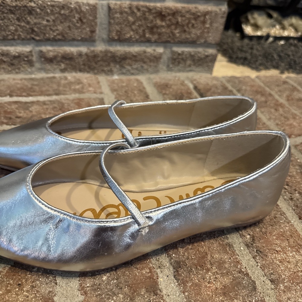 Sam Edelman Nesta Women's Silver Pointed Toe Mary Jane Flats Size 7.5 #513 - Picture 5 of 16